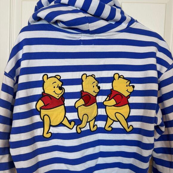 Winnie the Pooh Blue and White Striped Hoodie Medium SOLD OUT Disney Parks VGUC - Picture 3 of 8